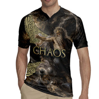 Greek God Of Chaos Rugby Jersey Cosmic Nebula Classical Art Greek Key Pattern