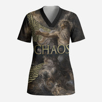 Greek God Of Chaos Scrub Top Cosmic Nebula Classical Art Greek Key Pattern