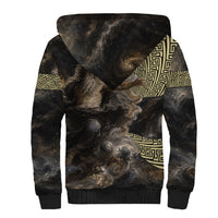 Greek God Of Chaos Sherpa Hoodie Cosmic Nebula Classical Art Greek Key Pattern