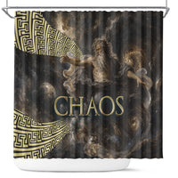 Greek God Of Chaos Shower Curtain Cosmic Nebula Classical Art Greek Key Pattern