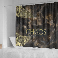 Greek God Of Chaos Shower Curtain Cosmic Nebula Classical Art Greek Key Pattern