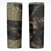Greek God Of Chaos Skinny Tumbler Cosmic Nebula Classical Art Greek Key Pattern