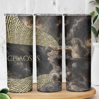 Greek God Of Chaos Skinny Tumbler Cosmic Nebula Classical Art Greek Key Pattern