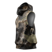 Greek God Of Chaos Sleeveless Hoodie Cosmic Nebula Classical Art Greek Key Pattern
