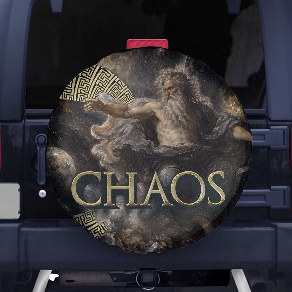 Greek God Of Chaos Spare Tire Cover Cosmic Nebula Classical Art Greek Key Pattern