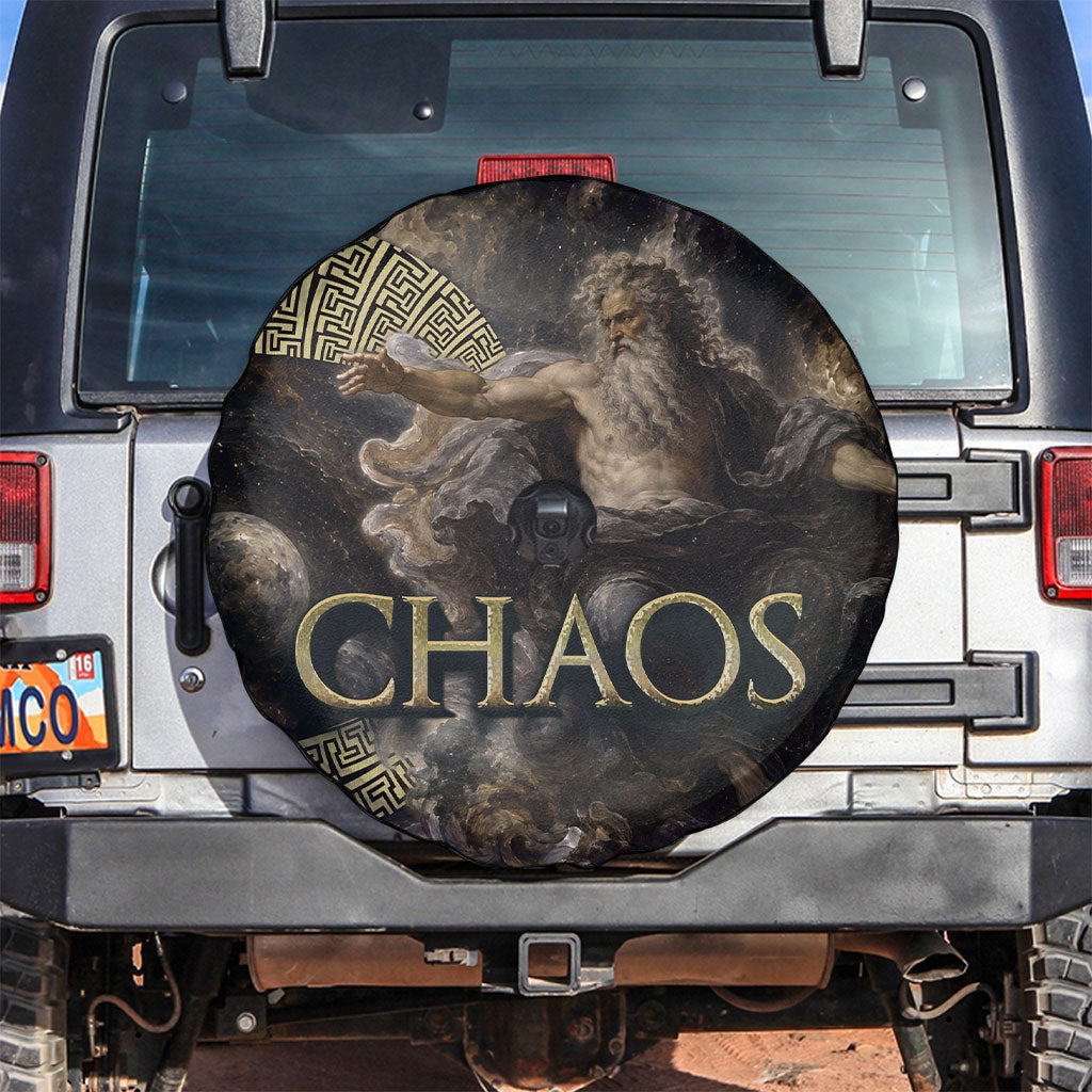 Greek God Of Chaos Spare Tire Cover Cosmic Nebula Classical Art Greek Key Pattern