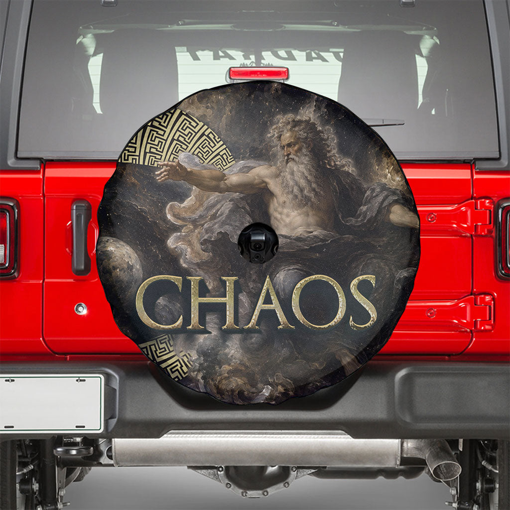 Greek God Of Chaos Spare Tire Cover Cosmic Nebula Classical Art Greek Key Pattern