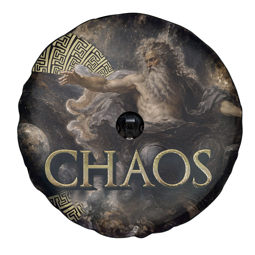 Greek God Of Chaos Spare Tire Cover Cosmic Nebula Classical Art Greek Key Pattern