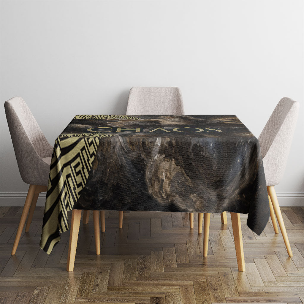 Greek God Of Chaos Tablecloth Cosmic Nebula Classical Art Greek Key Pattern