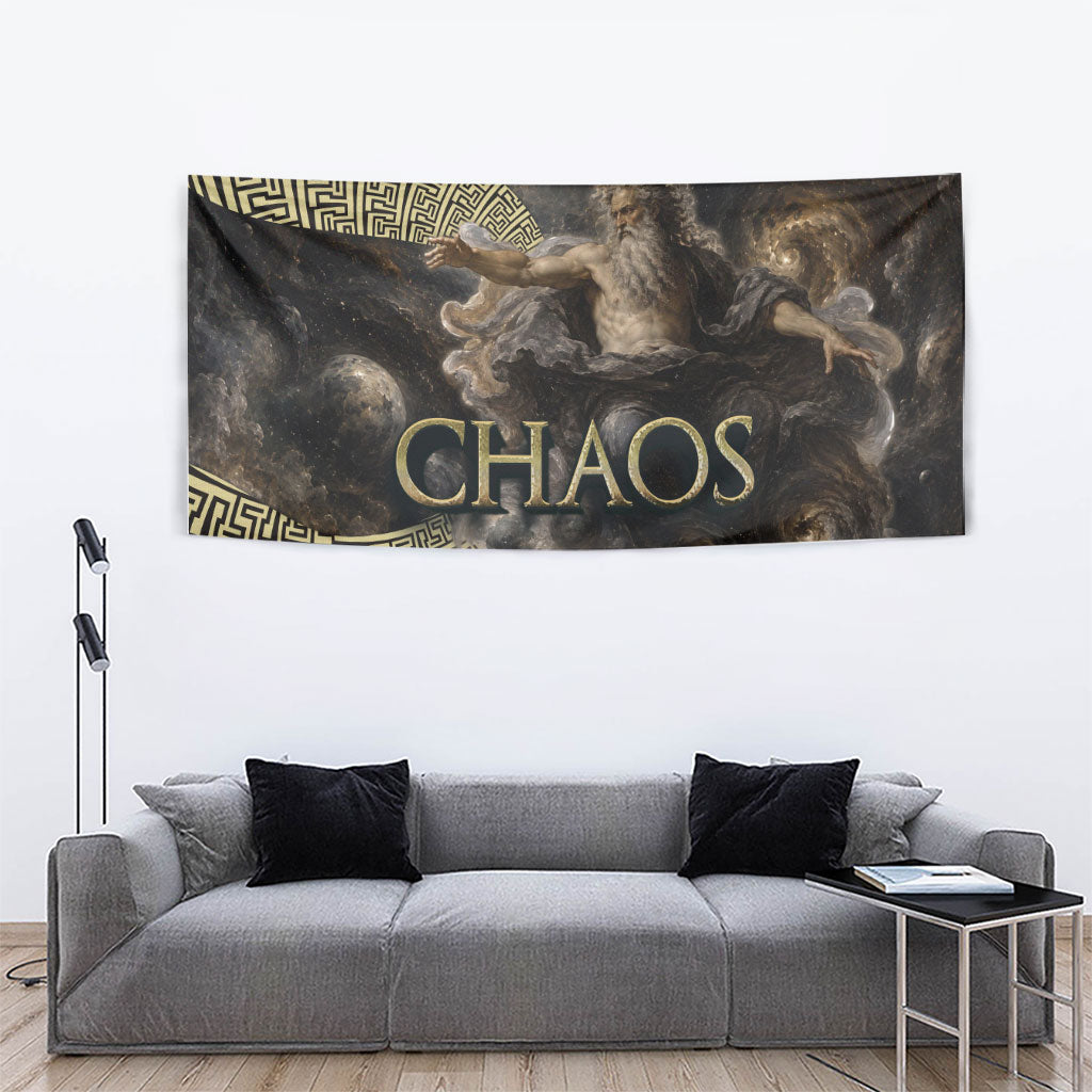 Greek God Of Chaos Tapestry Cosmic Nebula Classical Art Greek Key Pattern
