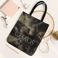 Greek God Of Chaos Tote Bag Cosmic Nebula Classical Art Greek Key Pattern