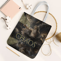 Greek God Of Chaos Tote Bag Cosmic Nebula Classical Art Greek Key Pattern