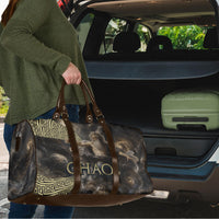 Greek God Of Chaos Travel Bag Cosmic Nebula Classical Art Greek Key Pattern