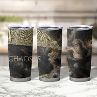 Greek God Of Chaos Tumbler Cup Cosmic Nebula Classical Art Greek Key Pattern