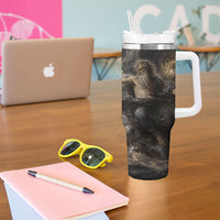 Greek God Of Chaos Tumbler With Handle Cosmic Nebula Classical Art Greek Key Pattern