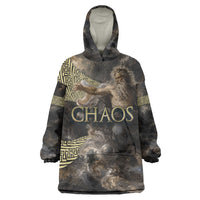 Greek God Of Chaos Wearable Blanket Hoodie Cosmic Nebula Classical Art Greek Key Pattern