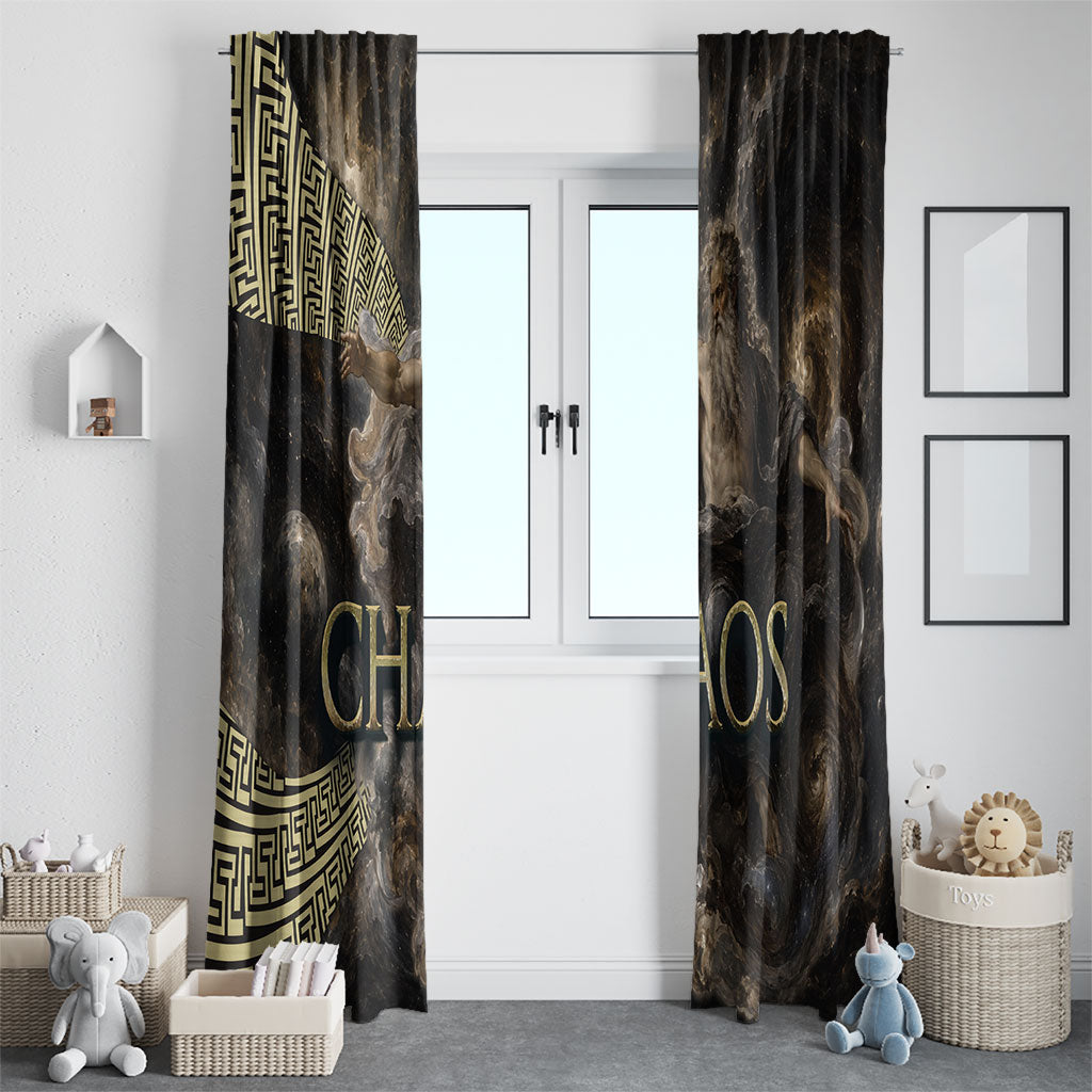 Greek God Of Chaos Window Curtain Cosmic Nebula Classical Art Greek Key Pattern