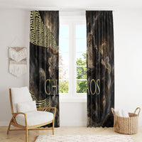 Greek God Of Chaos Window Curtain Cosmic Nebula Classical Art Greek Key Pattern