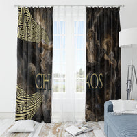 Greek God Of Chaos Window Curtain Cosmic Nebula Classical Art Greek Key Pattern