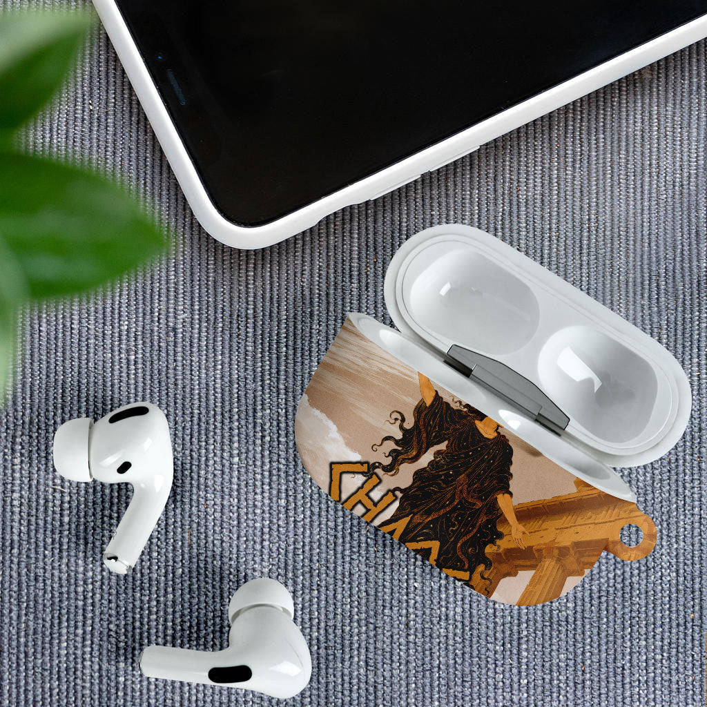 Greek Mythology Chaos AirPods Case Ancient Temple Ruins Classical Art Greek Key Pattern