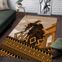 Greek Mythology Chaos Area Rug Ancient Temple Ruins Classical Art Greek Key Pattern