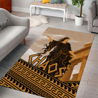 Greek Mythology Chaos Area Rug Ancient Temple Ruins Classical Art Greek Key Pattern