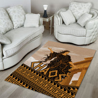 Greek Mythology Chaos Area Rug Ancient Temple Ruins Classical Art Greek Key Pattern