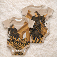 Greek Mythology Chaos Baby Onesie Ancient Temple Ruins Classical Art Greek Key Pattern