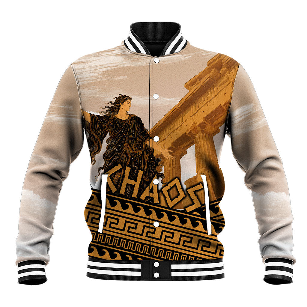 Greek Mythology Chaos Baseball Jacket Ancient Temple Ruins Classical Art Greek Key Pattern