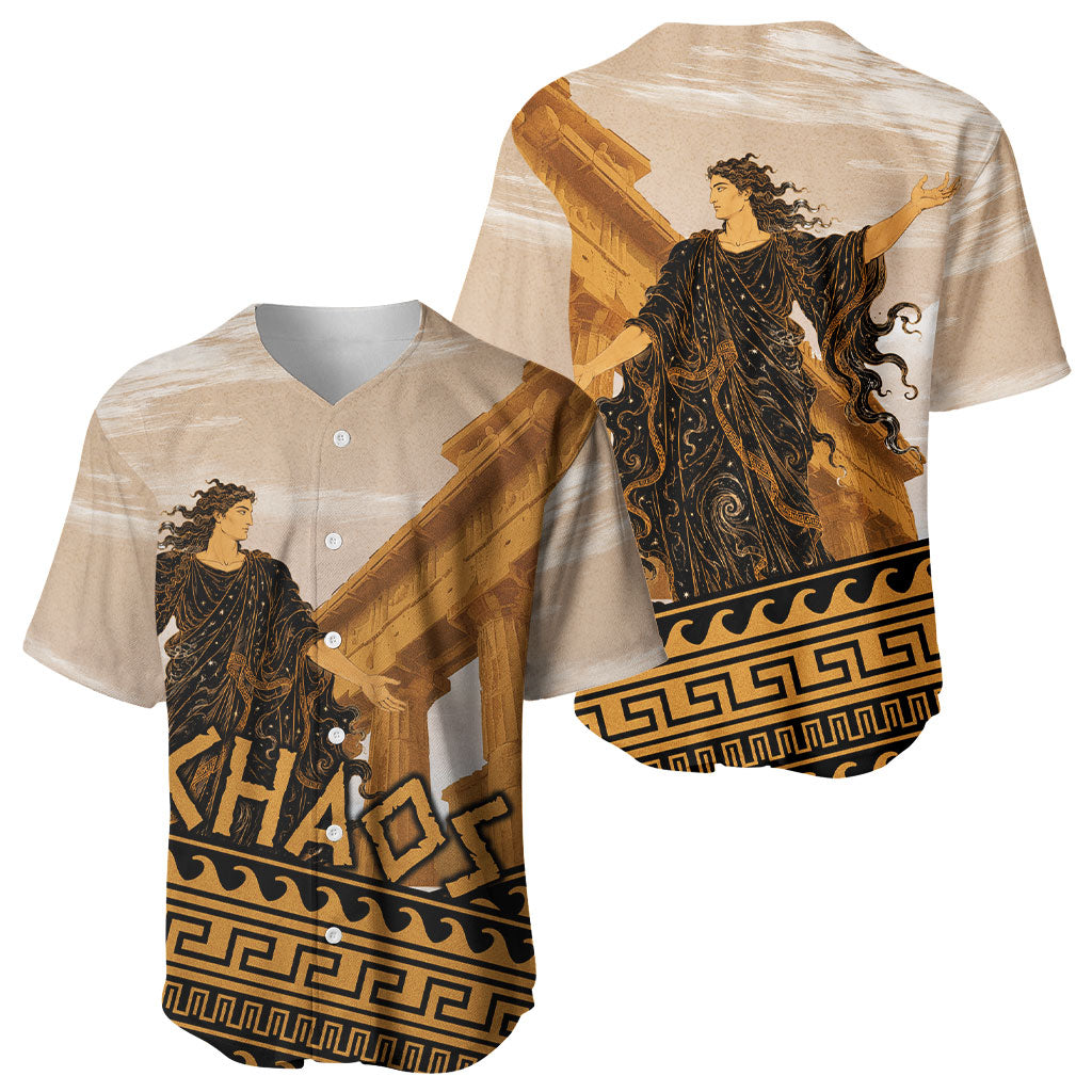 Greek Mythology Chaos Baseball Jersey Ancient Temple Ruins Classical Art Greek Key Pattern