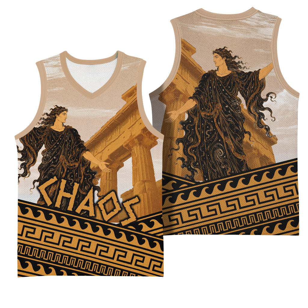 Greek Mythology Chaos Basketball Jersey Ancient Temple Ruins Classical Art Greek Key Pattern
