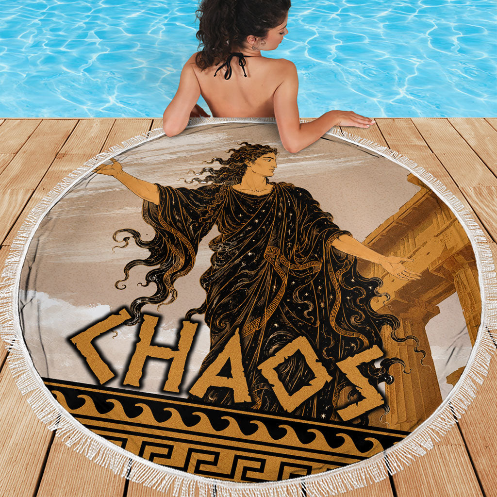 Greek Mythology Chaos Beach Blanket Ancient Temple Ruins Classical Art Greek Key Pattern