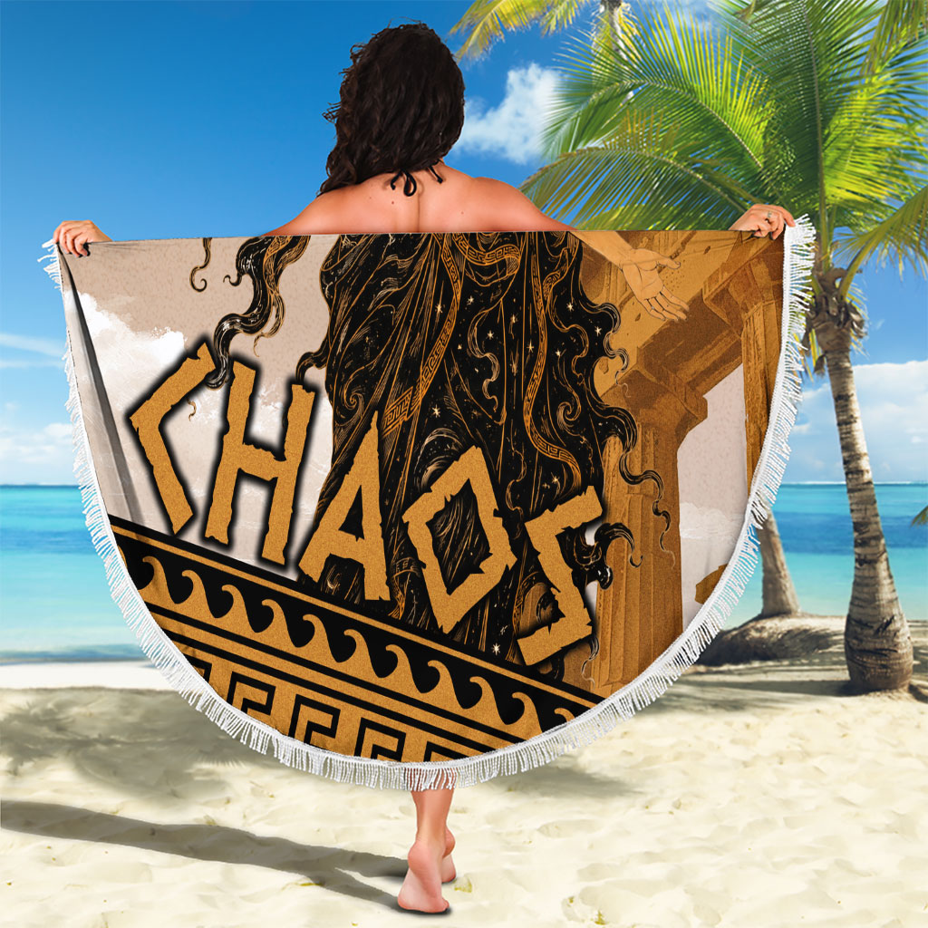 Greek Mythology Chaos Beach Blanket Ancient Temple Ruins Classical Art Greek Key Pattern