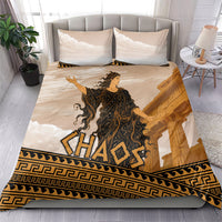 Greek Mythology Chaos Bedding Set Ancient Temple Ruins Classical Art Greek Key Pattern