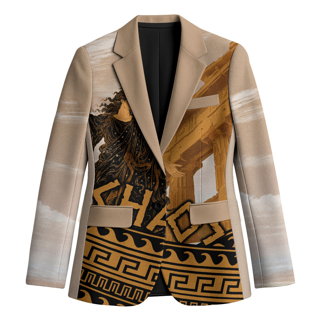 Greek Mythology Chaos Blazer Ancient Temple Ruins Classical Art Greek Key Pattern