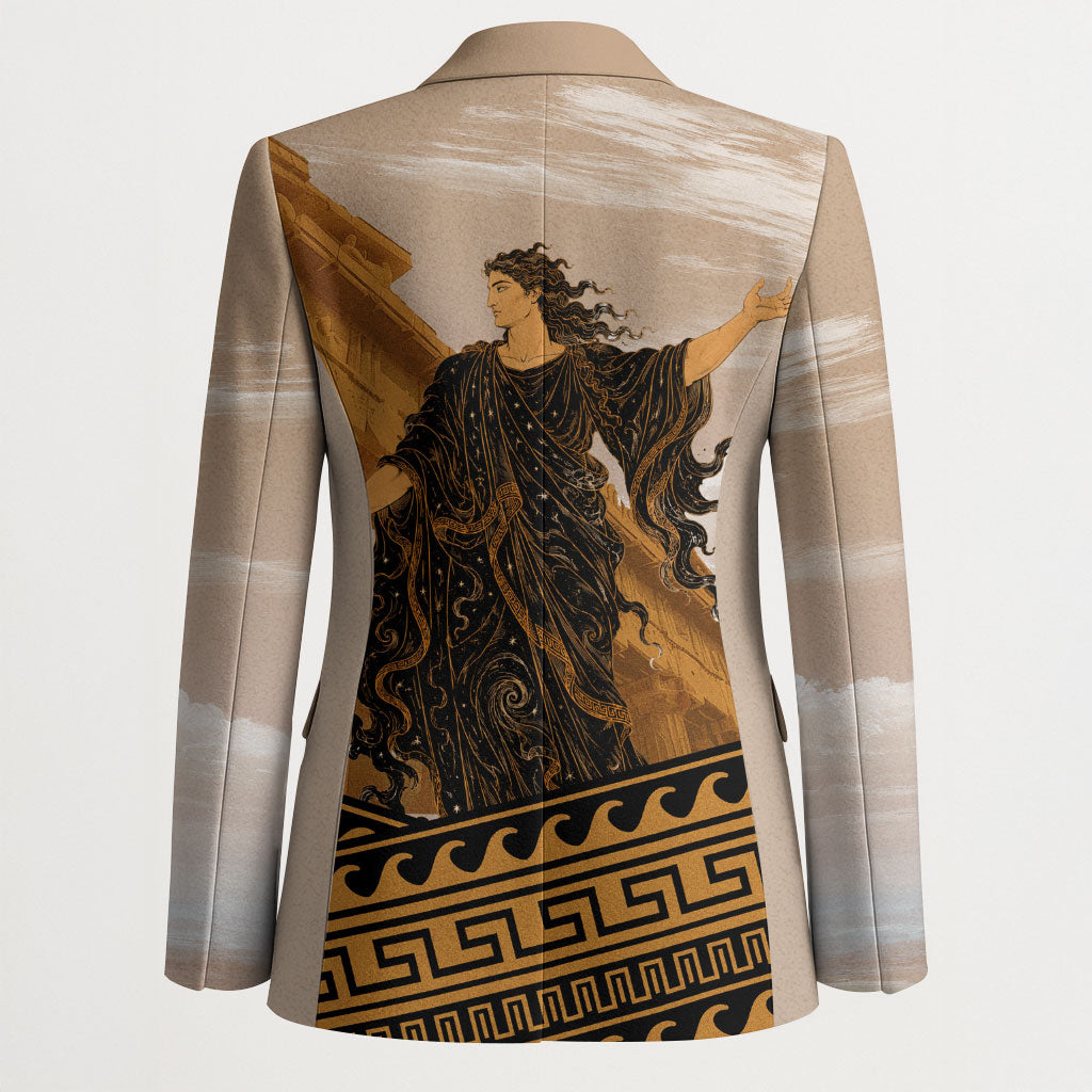 Greek Mythology Chaos Blazer Ancient Temple Ruins Classical Art Greek Key Pattern