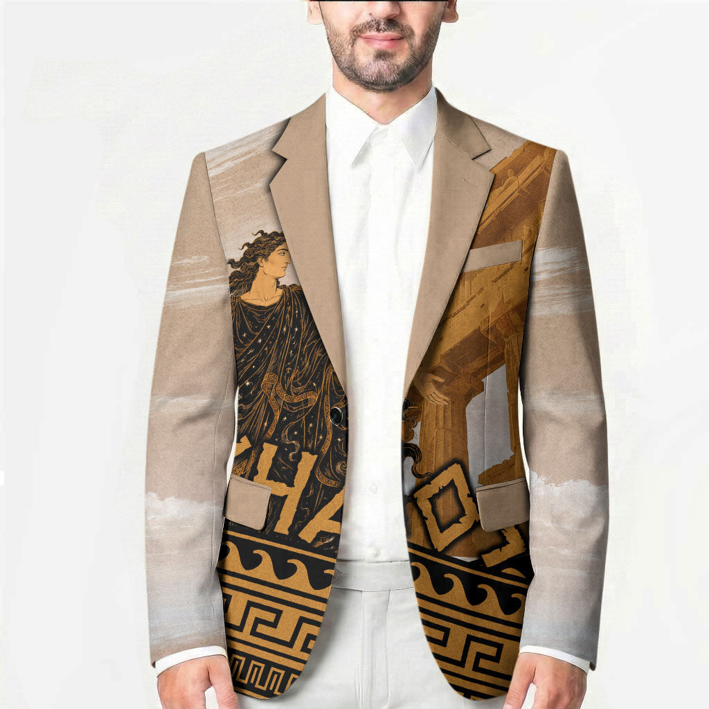 Greek Mythology Chaos Blazer Ancient Temple Ruins Classical Art Greek Key Pattern