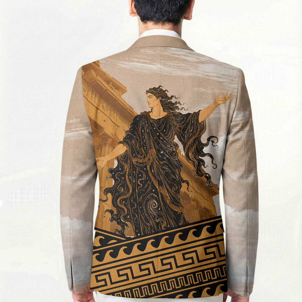 Greek Mythology Chaos Blazer Ancient Temple Ruins Classical Art Greek Key Pattern