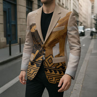 Greek Mythology Chaos Blazer Ancient Temple Ruins Classical Art Greek Key Pattern
