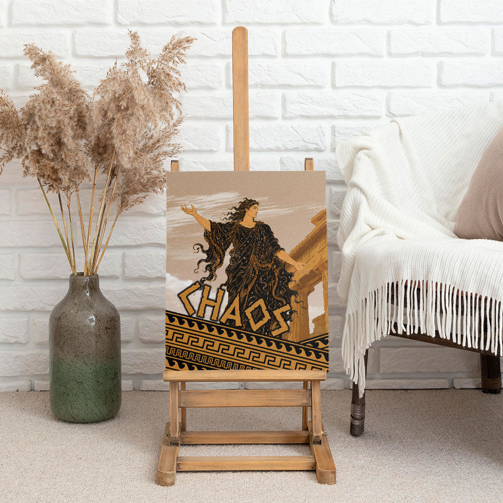 Greek Mythology Chaos Canvas Wall Art Ancient Temple Ruins Classical Art Greek Key Pattern