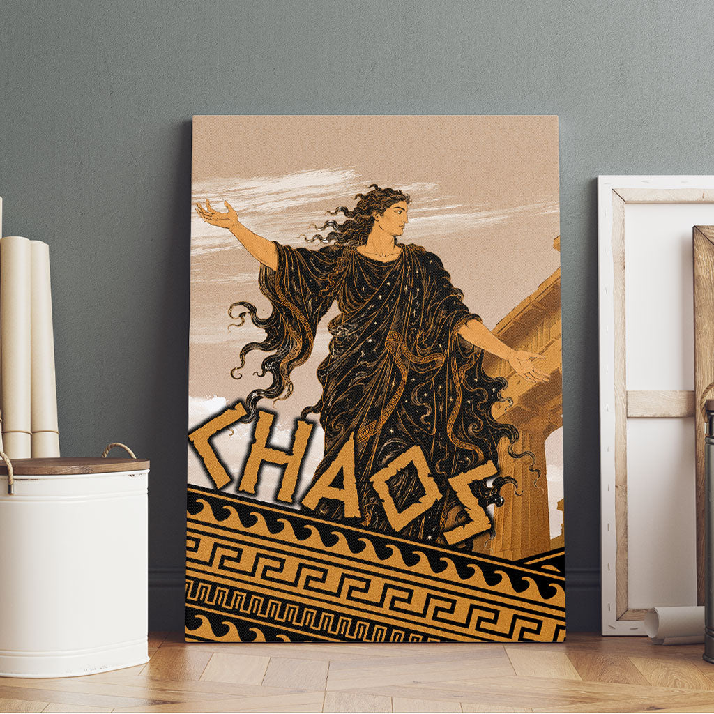Greek Mythology Chaos Canvas Wall Art Ancient Temple Ruins Classical Art Greek Key Pattern