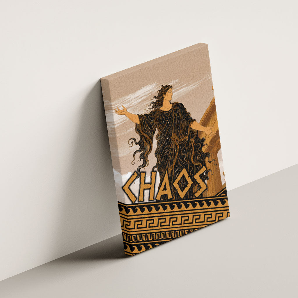Greek Mythology Chaos Canvas Wall Art Ancient Temple Ruins Classical Art Greek Key Pattern