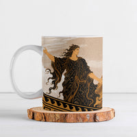 Greek Mythology Chaos Ceramic Mug Ancient Temple Ruins Classical Art Greek Key Pattern