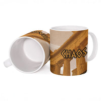 Greek Mythology Chaos Ceramic Mug Ancient Temple Ruins Classical Art Greek Key Pattern