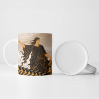 Greek Mythology Chaos Ceramic Mug Ancient Temple Ruins Classical Art Greek Key Pattern