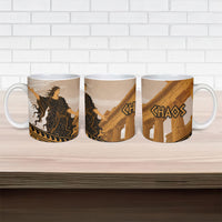 Greek Mythology Chaos Ceramic Mug Ancient Temple Ruins Classical Art Greek Key Pattern