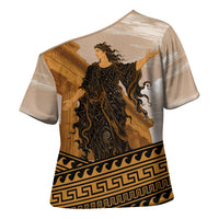Greek Mythology Chaos Cross Shoulder Shirt Ancient Temple Ruins Classical Art Greek Key Pattern