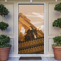 Greek Mythology Chaos Door Cover Ancient Temple Ruins Classical Art Greek Key Pattern