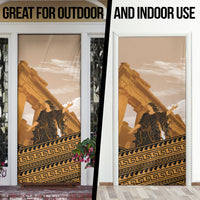 Greek Mythology Chaos Door Cover Ancient Temple Ruins Classical Art Greek Key Pattern