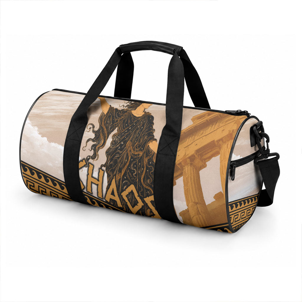 Greek Mythology Chaos Duffle Bag Ancient Temple Ruins Classical Art Greek Key Pattern